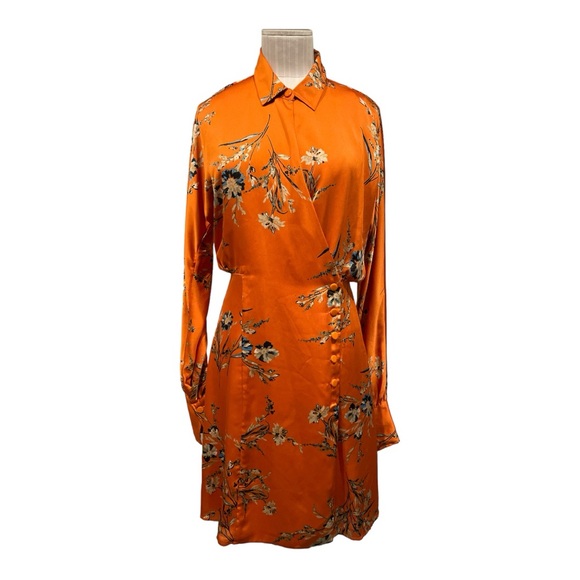 Equipment Floral Satin Wrap Dress – Fall Luxe Layer, Size S - Picture 11 of 11